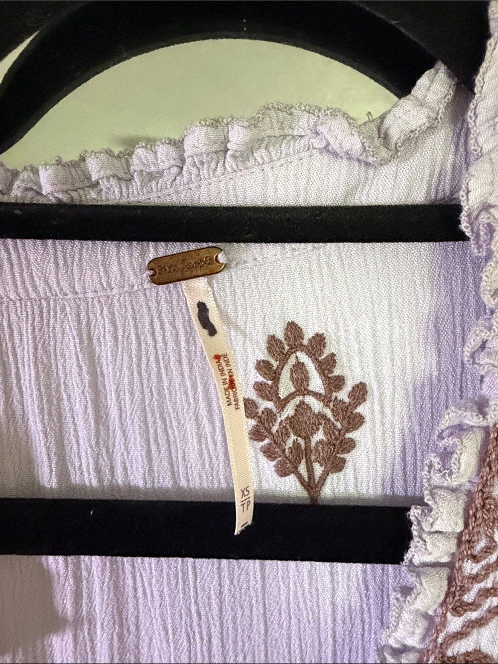 Free People Lilac Maxi Dress with Brown Embroidery - Picture 2 of 6